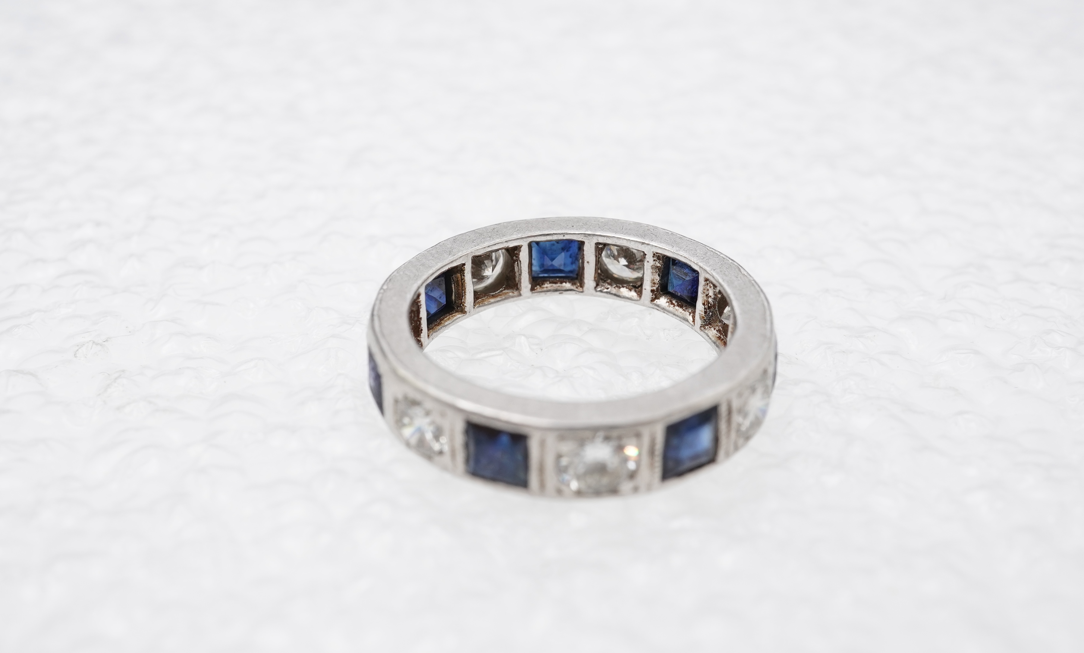 A sapphire and diamond eternity ring